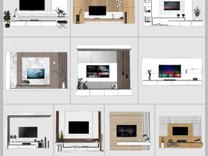 3dnik interior vol 02 tv wall 3D Model