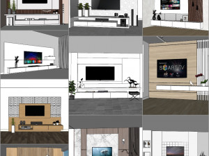 3dnik interior vol 02 tv wall 3D Model