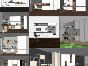 3dnik interior vol 04 - built-in desk 3D Model