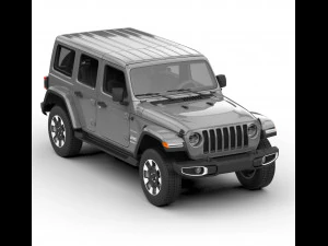 jeep wrangler mk4 jl unlimited sahara 2018 3D Model