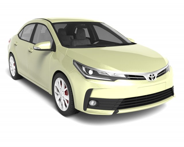 toyota corolla 2017 3D Model .c4d .max .obj .3ds .fbx .stl .blend