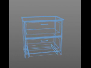 wooden drawer table 3D Model