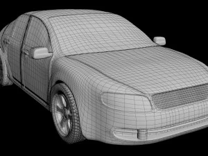 volkswagen sedan car 3D Model