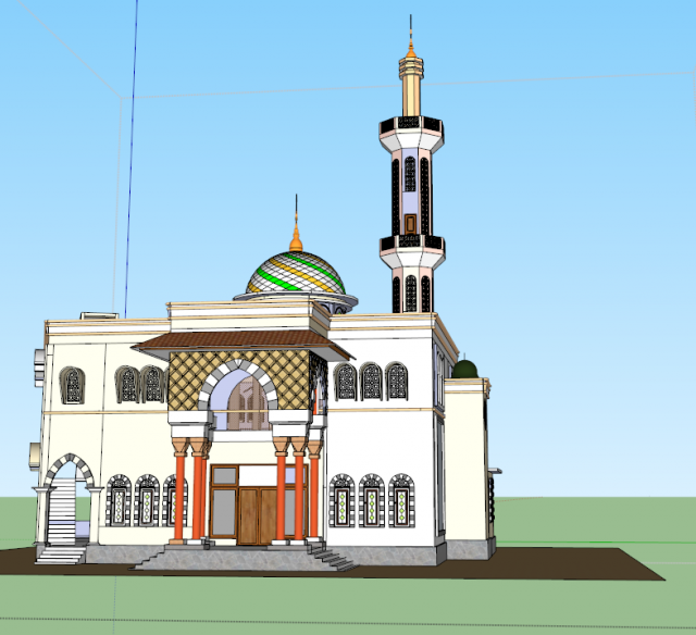 little mosque 3D Model .c4d .max .obj .3ds .fbx .lwo .lw .lws