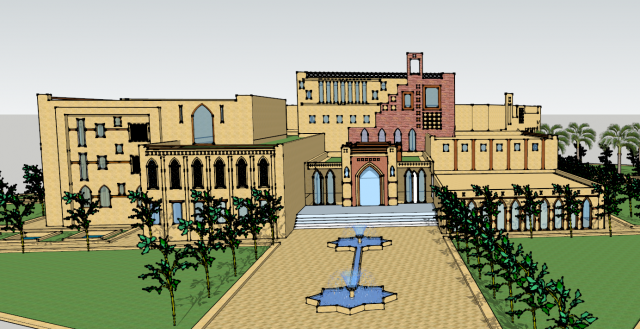 islamic cultural center 2 3D Model .c4d .max .obj .3ds .fbx .stl .blend 