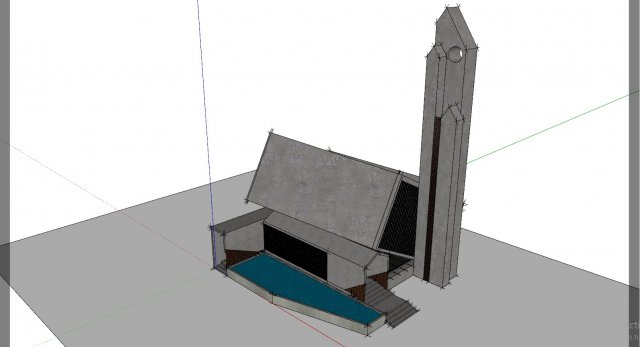 modern mosque Model 3D .c4d .max .obj .3ds .fbx .stl .blend 