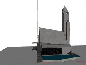 modern mosque Model 3D