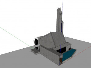 modern mosque Model 3D