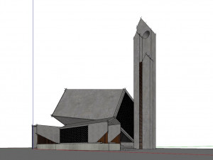 modern mosque Model 3D