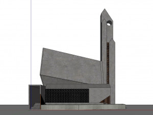 modern mosque Model 3D