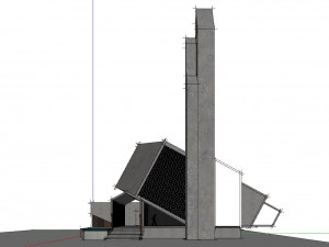 modern mosque Model 3D