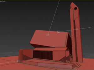 modern mosque Model 3D