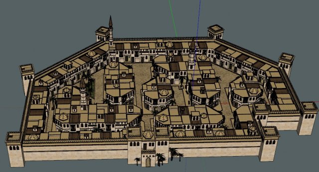 old arabic city Model 3D .c4d .max .obj .3ds .fbx .stl .blend