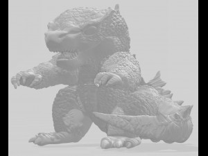 godzila 3d print model 3D Baskı Modeli