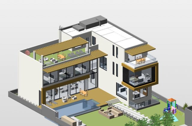 villa 3D Model .c4d .max .obj .3ds .fbx .stl .blend 
