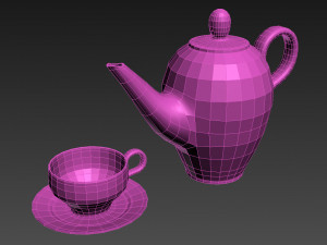 tea set 3D मॉडल