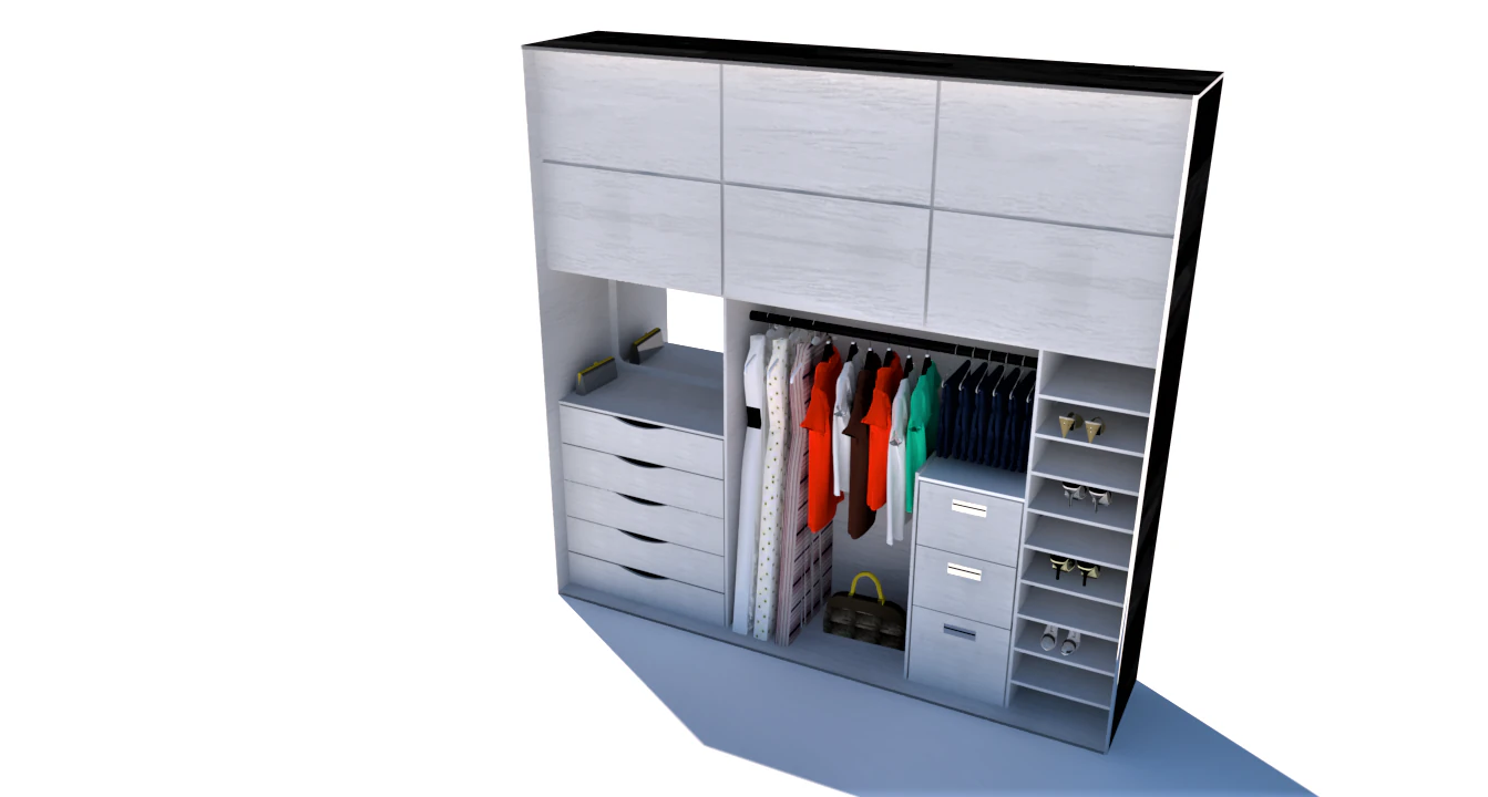 wardrobe 3D Model .c4d .max .obj .3ds .fbx .stl .blend 