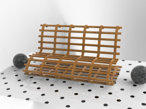 wood bench 3D Model