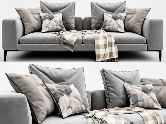 bb italia michel 2 seater 3D Модель .c4d .max .obj .3ds .fbx .stl .blend 