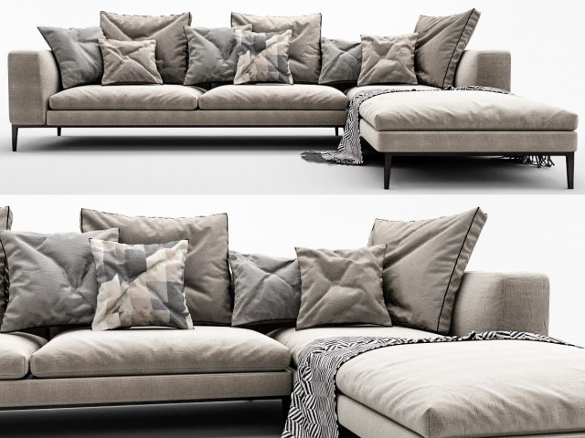 bb italia michel sofa set 3D Model .c4d .max .obj .3ds .fbx .stl .blend 