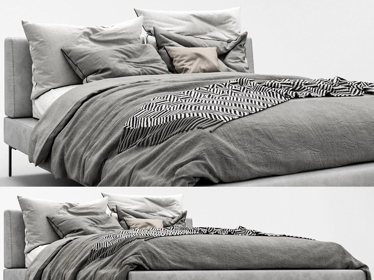 bb italia charles bed 3D Model .c4d .max .obj .3ds .fbx .stl .blend 
