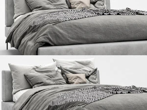 bb italia charles bed 3D Model