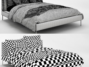bb italia charles bed Modèle 3D