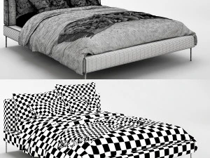 bb italia charles bed 3D Model