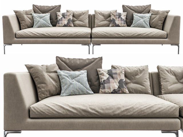 bebitalia charles sofa Modello 3D .c4d .max .obj .3ds .fbx .stl .blend