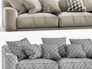 poliform paris seoul 3 seater 3D Модель
