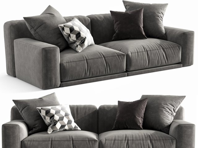poliform paris seoul 3 seater 3D मॉडल .c4d .max .obj .3ds .fbx .stl .blend 