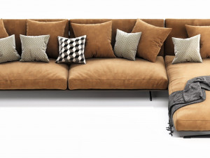flexform evergreen chaise lounge Model 3D