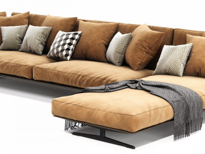 flexform evergreen chaise lounge Model 3D
