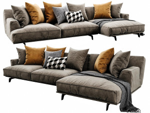 poliform tribeca chaise lounge 3D मॉडल