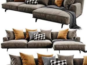 poliform tribeca chaise lounge 3D 모델
