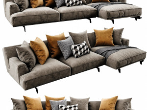 poliform tribeca chaise lounge 3D 모델