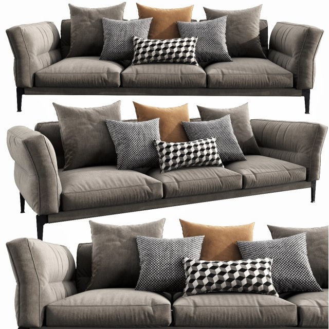 flexform adda 3 seater 3Dモデル .c4d .max .obj .3ds .fbx .stl .blend 