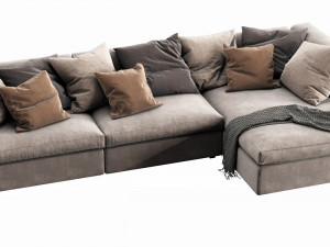 poliform dune with chaise lounge 3D मॉडल