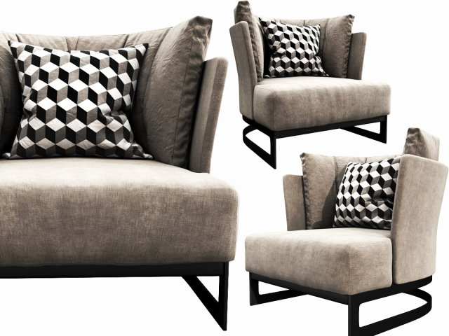 linteloo cervino armchair 3D Model .c4d .max .obj .3ds .fbx .stl .blend