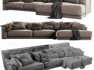 poliform paris seoul chaise lounge Model 3D