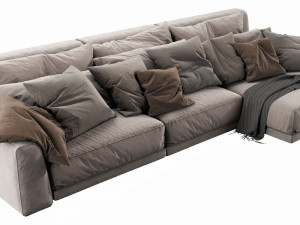 poliform paris seoul chaise lounge Model 3D