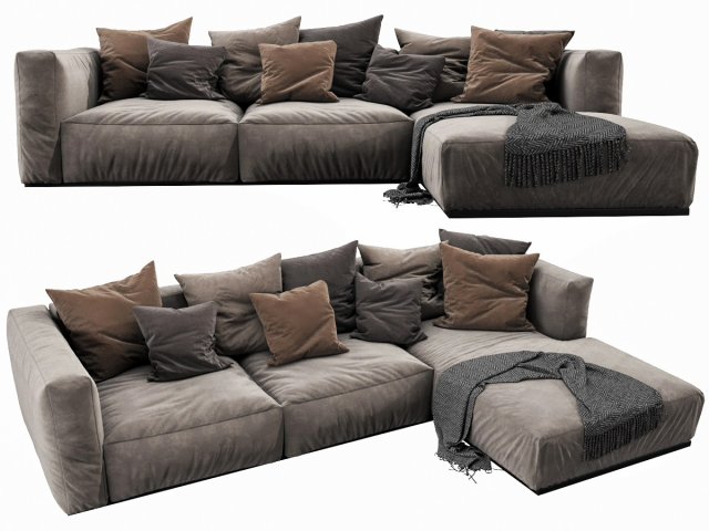 poliform shangai chaise lounge 3D Модель .c4d .max .obj .3ds .fbx .stl .blend 