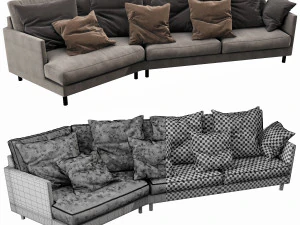fabrili angle sofa 3D Model