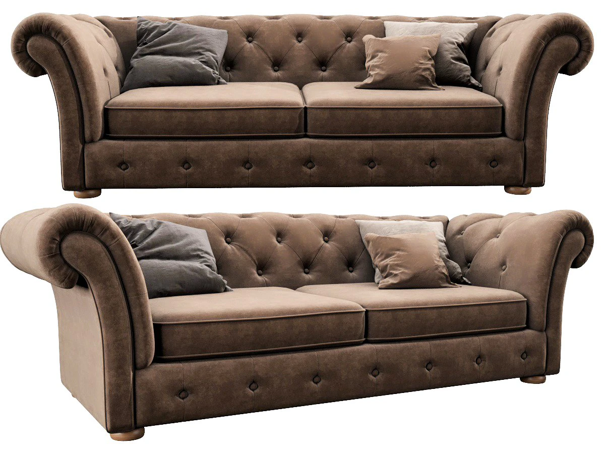 cranbrook chesterfield 3 seater 3D Model .c4d .max .obj .3ds .fbx .stl .blend