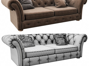 cranbrook chesterfield 3 seater 3D Model