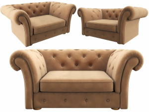 cranbrook chesterfield loveseat 3D-Modell