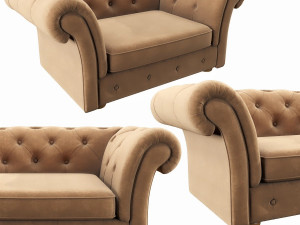 cranbrook chesterfield loveseat 3D Model