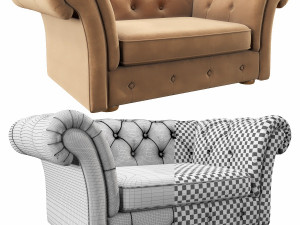 cranbrook chesterfield loveseat 3D Model