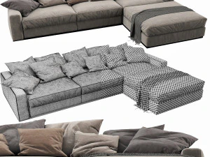flexform beauty chaise lounge 3D Model