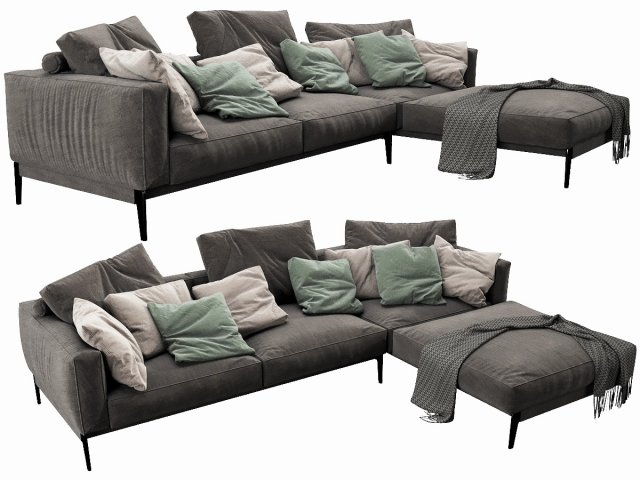 flexform romeo chaise lounge Modelo 3D .c4d .max .obj .3ds .fbx .stl .blend 